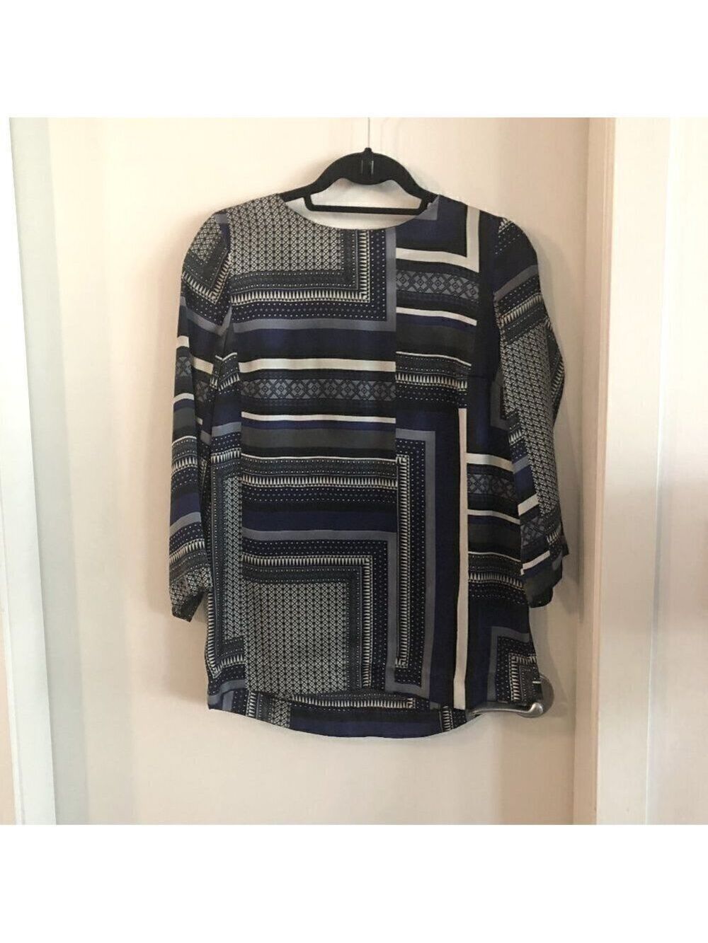 𝅺H&M Printed Shirt Blouse Multi Colour 3/4 Sleeve